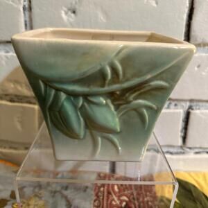 Vintage McCoy Rustic Line Pottery Pine Cone Small Box Planter 1940s